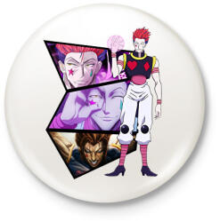 printfashion Hisoka - Hunter x Hunter - Kitűző, hűtőmágnes - Fehér (7210019)