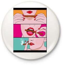 printfashion Füves csaj - Kitűző, hűtőmágnes - Fehér (3081707)