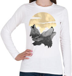 printfashion Vonyító farkasok - Női hosszú ujjú póló - Fehér (13502271)