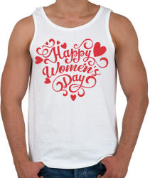 printfashion Happy Women's Day heart - Férfi atléta - Fehér (12634500)