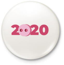 printfashion 2020 Disznóvágás - Kitűző, hűtőmágnes - Fehér (3083507)