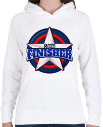 printfashion 5 KM FINISHER 2 - Női kapucnis pulóver - Fehér (9533763)