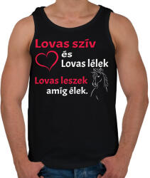 printfashion Lovas szív és lovas lélek. . . - Férfi atléta - Fekete (4775058)