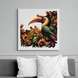 printfashion Szarvascsőrű madár - Vászonkép - Fehér (14782079)