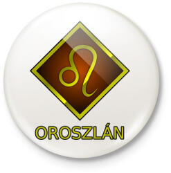 printfashion Oroszlán - Kitűző, hűtőmágnes - Fehér (5351500)