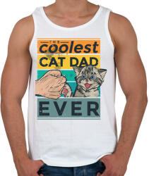 printfashion Coolest Cat Dad Ever - Férfi atléta - Fehér (4172978)