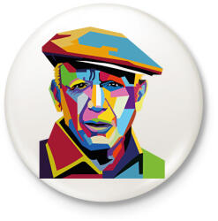 printfashion Pablo Picasso - Önarckép - Kitűző, hűtőmágnes - Fehér (6729021)