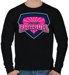 printfashion Rózsaszín Pittbull - Férfi pulóver - Fekete (11367574)