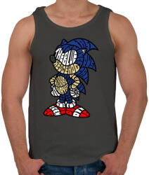 printfashion Kék süni - Férfi atléta - Sötétszürke (72397)