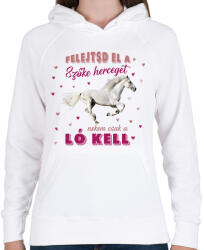 printfashion Nekem csak a ló kell - Női kapucnis pulóver - Fehér (12702319)