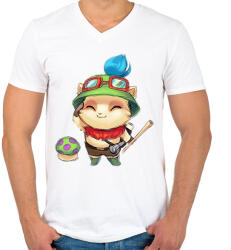 printfashion Teemo - Férfi V-nyakú póló - Fehér (14978137)