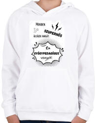 printfashion Gyógypedagógus - Gyerek kapucnis pulóver - Fehér (14650309)