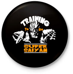 printfashion Dragon ball - Training to go Super Saiyan - Kitűző, hűtőmágnes - Fekete (3097230)