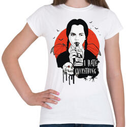 printfashion Wednesday Addams I hate everything - Női póló - Fehér (11392043)