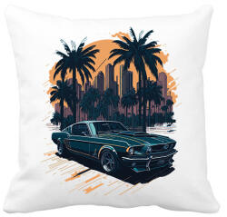 printfashion muscle car - Párnahuzat, Díszpárnahuzat - Fehér (16107288)