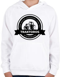 printfashion Szuperhős traktoros - Gyerek kapucnis pulóver - Fehér (2167077)