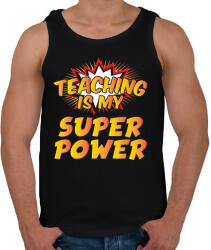 printfashion Tanítás a szupererőm - Férfi atléta - Fekete (1491321)