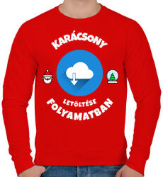 printfashion KARÁCSONY LETÖLTÉSE FOLYAMATBAN - Férfi pulóver - Piros (10750151)