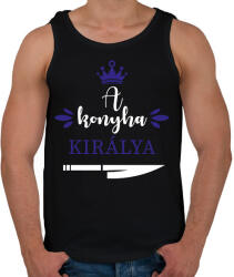 printfashion A konyha királya - Férfi atléta - Fekete (16349654)