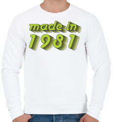 printfashion made-in-1981-green-grey - Férfi pulóver - Fehér (485941)