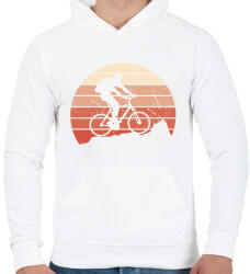 printfashion Kerékpáros - Férfi kapucnis pulóver - Fehér (7651551)