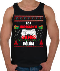 printfashion Ez a karácsonyi gamer pólóm - Férfi atléta - Fekete (10960916)