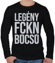 printfashion Legény fckn búcsú - Férfi hosszú ujjú póló - Fekete (13181372)