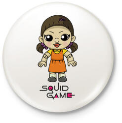 printfashion Squid Game Doll - Kitűző, hűtőmágnes - Fehér (5473461)