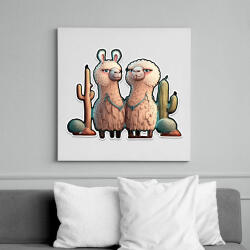 printfashion BETTER together - I Love You - cuki szerelmes lámás minta - Vászonkép - Fehér (11856166)