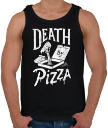 printfashion Death by pizza - Férfi atléta - Fekete (382751)