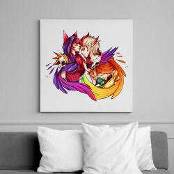 printfashion Xayah&Rakan - Vászonkép - Fehér (6629050)