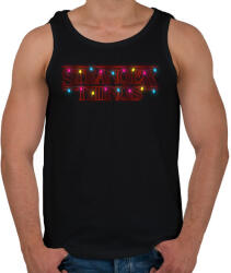 printfashion Stranger things karácsonyi fények - Férfi atléta - Fekete (4292688)