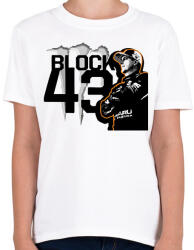 printfashion Ken Block narancs - Gyerek póló - Fehér (12346438)