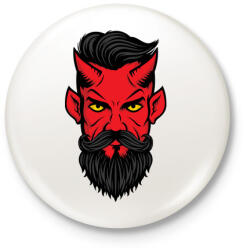 printfashion Hipszter sátán - Kitűző, hűtőmágnes - Fehér (3078242)