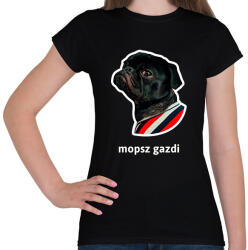 printfashion mopsz gazdi - Női póló - Fekete (10904246)