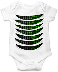 printfashion Bináris kód tépett minta - Baba Body - Fehér (1332913)