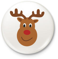 printfashion Rudolf - Kitűző, hűtőmágnes - Fehér (5597697)