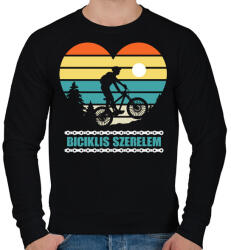 printfashion Biciklis szerelem - Férfi pulóver - Fekete (8519840)