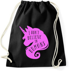 printfashion Nem hiszek az emberekben - Sportzsák, Tornazsák - Fekete (327374)