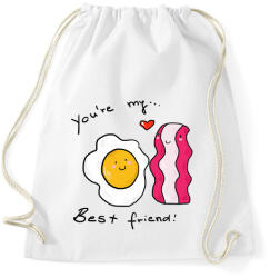 printfashion Bacon és tojás - Sportzsák, Tornazsák - Fehér (3932961)
