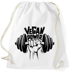 printfashion Vegan Power - Sportzsák, Tornazsák - Fehér (6600343)