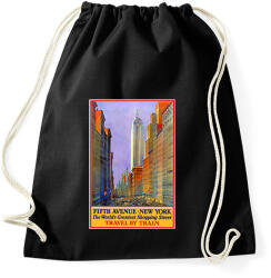 printfashion New York 5th Avenue Vintage - Sportzsák, Tornazsák - Fekete (13226622)