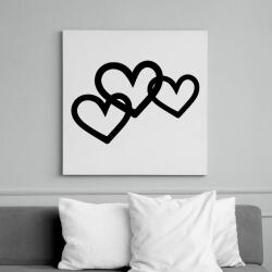 printfashion Black hearts - Vászonkép - Fehér (6629979)