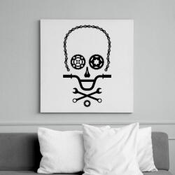 printfashion Bike Skull - Vászonkép - Fehér (6627367)