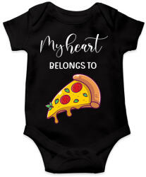 printfashion Szeretlek Pizza - Baba Body - Fekete (6016742)