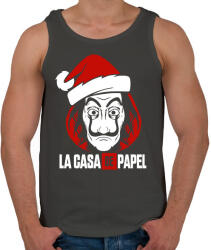 printfashion La Casa De Papel Christmas fehér - Férfi atléta - Sötétszürke (5710556)