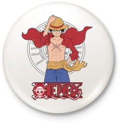 printfashion One Piece - Monkey D. Luffy - Kitűző, hűtőmágnes - Fehér (14258993)