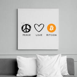 printfashion Bitcoin Peace - Vászonkép - Fehér (6636764)