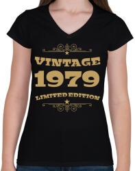 printfashion 1979 - Női V-nyakú póló - Fekete (4092798)