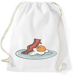 printfashion Bacon és tojás - Sportzsák, Tornazsák - Fehér (14111775)